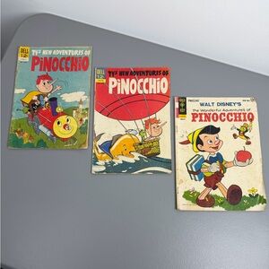 Walt Disney's Pinocchio. Dell Golden Age and Gold Key Silver Age. Awesome books.